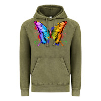 Vintage Olive rainbow butterfly Vintage Hoodie - Zillion Design Studio
