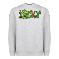 Heather Grey Love horseshoe St. Patrick's Day Heavyweight Sweatshirt - Neo Western