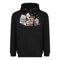 Black coffee and books Heavyweight Hoodie - MaliasSmallBusiness
