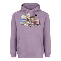 Lavender coffee and books Heavyweight Hoodie - MaliasSmallBusiness