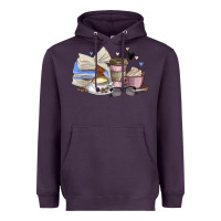 Plum coffee and books Heavyweight Hoodie - MaliasSmallBusiness