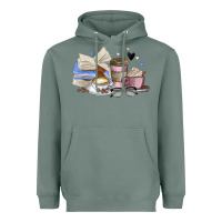 Sage coffee and books Heavyweight Hoodie - MaliasSmallBusiness