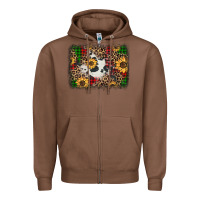 Chestnut distressed christmas sunflowers leopard cowhide background Zipper Hoodie - Jasminsmagicworld