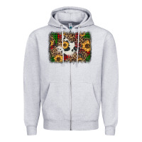 Heather Grey distressed christmas sunflowers leopard cowhide background Zipper Hoodie - Jasminsmagicworld