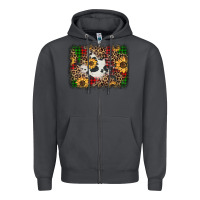 Smoke distressed christmas sunflowers leopard cowhide background Zipper Hoodie - Jasminsmagicworld