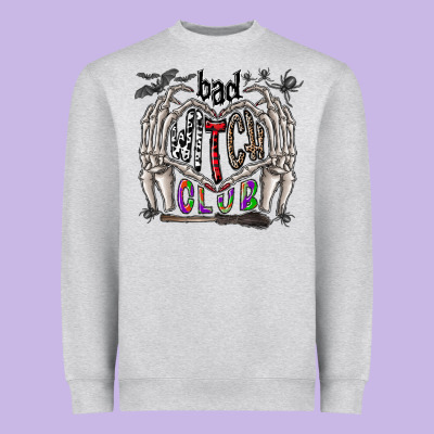 Bad Witch Club Heavyweight Sweatshirt Designed By Cowhidedigitalart