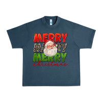 Midnight Navy Merry Christmas Santa Urban Heavy Tee - FaDigitalArtStudio