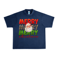 Navy Merry Christmas Santa Urban Heavy Tee - FaDigitalArtStudio
