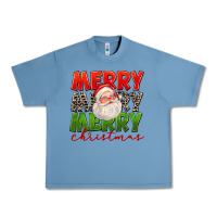 Pebble Blue Merry Christmas Santa Urban Heavy Tee - FaDigitalArtStudio