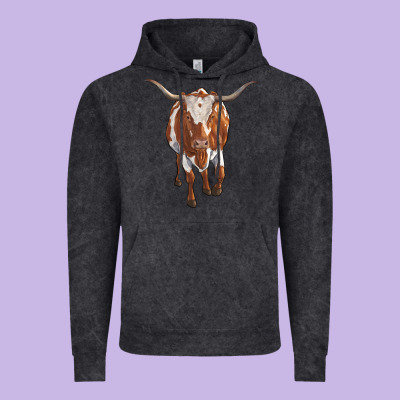 Longhorn Cow Vintage Hoodie Designed By Ranaportraitstore