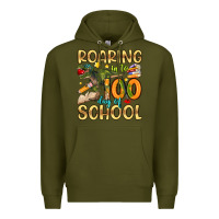 Army Green roaring in to 100 day of school Premium Hoodie - Artiststas