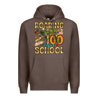 Coffee roaring in to 100 day of school Premium Hoodie - Artiststas
