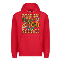 Red roaring in to 100 day of school Premium Hoodie - Artiststas