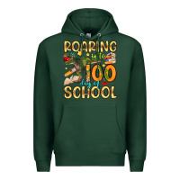 Sports Green roaring in to 100 day of school Premium Hoodie - Artiststas