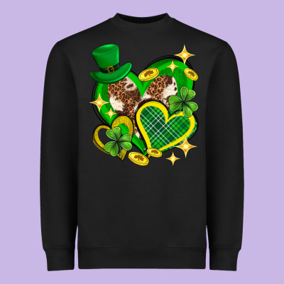 St. Patrick's Day Lucky Heart Heavyweight Sweatshirt Designed By Neo Western