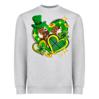 Heather Grey St. Patrick's Day lucky heart Heavyweight Sweatshirt - Neo Western