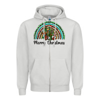 Dove Grey merry christmas cactus rainbow Zipper Hoodie - BarkalooDesign