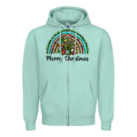 Seafoam merry christmas cactus rainbow Zipper Hoodie - BarkalooDesign