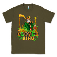 Army Green st patricks clover king  with shamrocks Classic Tee - AdoDesignShop
