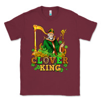 Burgundy st patricks clover king  with shamrocks Classic Tee - AdoDesignShop