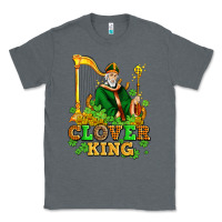 Charcoal Heather st patricks clover king  with shamrocks Classic Tee - AdoDesignShop