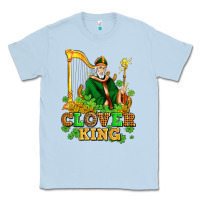 Dusty Blue st patricks clover king  with shamrocks Classic Tee - AdoDesignShop