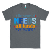 Charcoal Heather The world needs all kinds of minds Classic Tee - CowhideDigitalArt