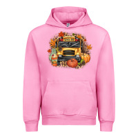 Fuchsia Pink Fall School Bus Urban Hoodie - texasbilliewilder