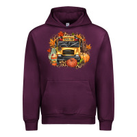 Mauve Wine Fall School Bus Urban Hoodie - texasbilliewilder