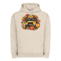 Pigment French Oak Fall School Bus Urban Hoodie - texasbilliewilder