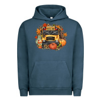 Pigment Midnight Navy Fall School Bus Urban Hoodie - texasbilliewilder