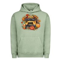 Pigment Oil Green Fall School Bus Urban Hoodie - texasbilliewilder