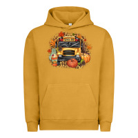 Pigment Peanut Butter Fall School Bus Urban Hoodie - texasbilliewilder