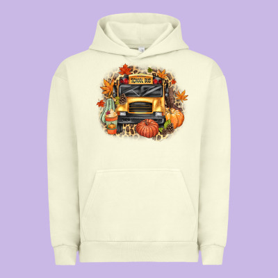 Fall School Bus Urban Hoodie Designed By Texasbilliewilder