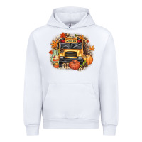 White Fall School Bus Urban Hoodie - texasbilliewilder