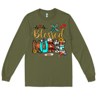 Army Green blessed nurse Long Sleeve Tee - BundleAndBundleShop