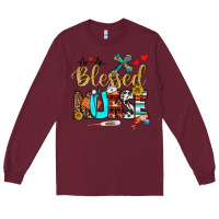 Burgundy blessed nurse Long Sleeve Tee - BundleAndBundleShop
