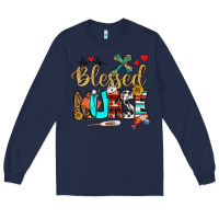 Navy blessed nurse Long Sleeve Tee - BundleAndBundleShop