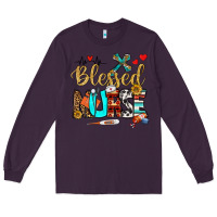 Plum blessed nurse Long Sleeve Tee - BundleAndBundleShop