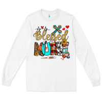 White blessed nurse Long Sleeve Tee - BundleAndBundleShop
