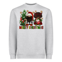 Heather Grey merry christmas buffalo afro gnomies Heavyweight Sweatshirt - FaDigitalArtStudio