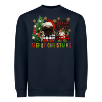 Navy merry christmas buffalo afro gnomies Heavyweight Sweatshirt - FaDigitalArtStudio