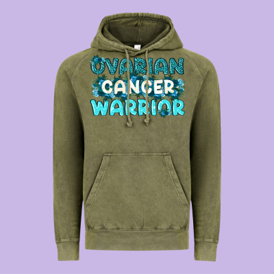 Ovarian Cancer Warrior Vintage Hoodie Designed By Texasbilliewilder
