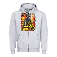 Heather Grey First In last Out Firefighter Zipper Hoodie - LillyAllenDesigns