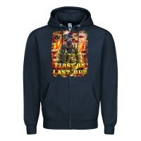 Navy First In last Out Firefighter Zipper Hoodie - LillyAllenDesigns