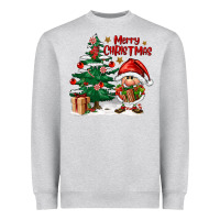 Heather Grey merry christmas gnomes Heavyweight Sweatshirt - FaDigitalArtStudio