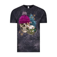 Cloud Black winter skeleton skull Vintage Tee - FaDigitalArtStudio