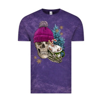 Cloud Purple winter skeleton skull Vintage Tee - FaDigitalArtStudio