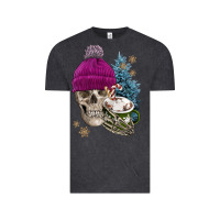 Vintage Black winter skeleton skull Vintage Tee - FaDigitalArtStudio