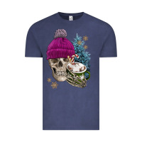 Vintage Denim winter skeleton skull Vintage Tee - FaDigitalArtStudio